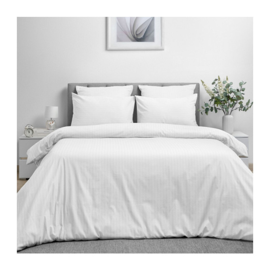 Простыня на резинке "Волшебная ночь" 140*200см тк.Поплин П10 цв."WARM WHITE" 8709/2