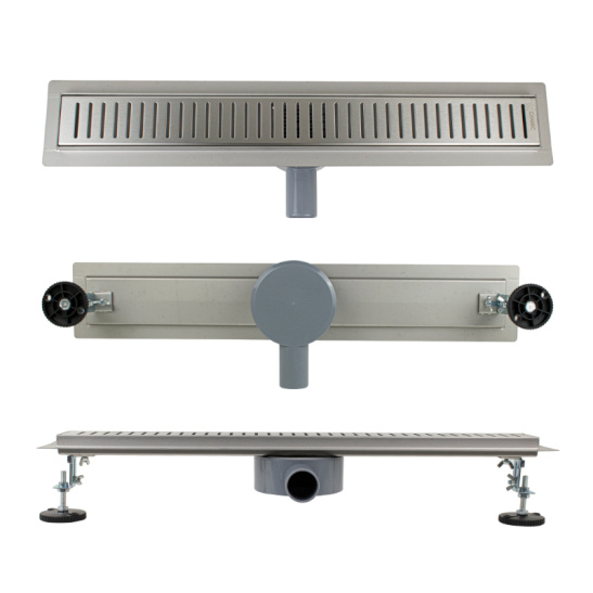 00039 ТРАП нерж.сталь 600х70 мм линейный, горизонтальный, с сухим затвором, под плитку САНАКС