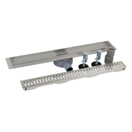 00039 ТРАП нерж.сталь 600х70 мм линейный, горизонтальный, с сухим затвором, под плитку САНАКС