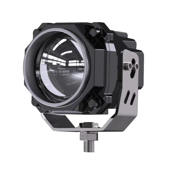 Фара светодиодная, лазер (12/24B.) ("WL-605") 22Вт, 2400Лм, круглая, линза, направленный/дальний свет, пылевлагозащищенная IP68, алюмин. корпус, OFF-Road