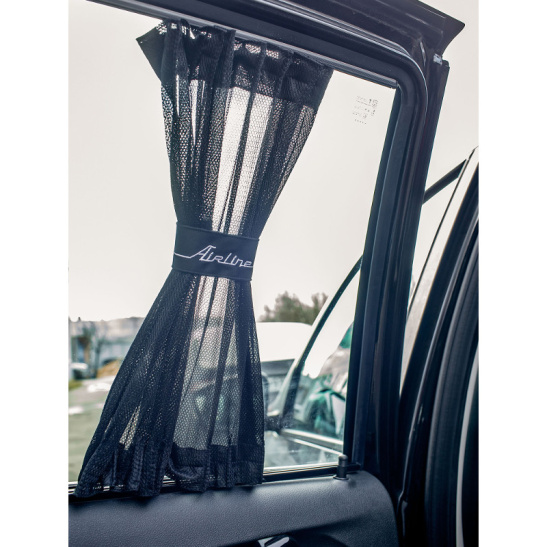 * Шторки солнцезащитные раздвижные L (шир. 50 см., выс. 47-53 см.), цвет черный ("ASPS-S-07") ("AIRLINE")