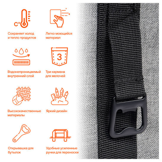 * Термосумка изотермическая ПЛЯЖНАЯ (27 л.) сохранение холода/тепла (42х33х20), водонепроницаемая, "сумка-холодильник" "ADCB006" ("AIRLINE") 