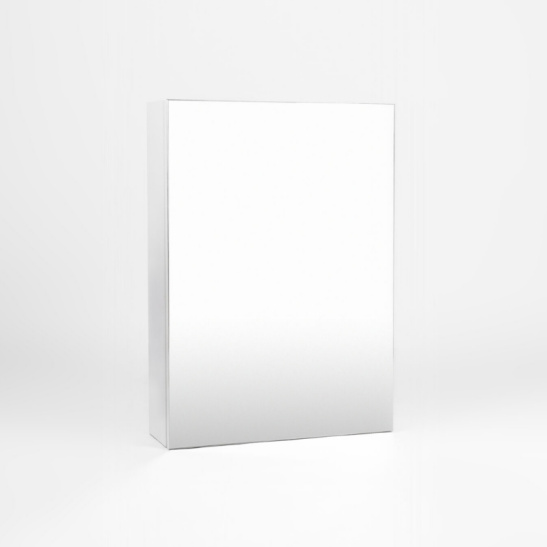 Зеркальный шкаф "Куба 50 правый\левый (арт. VKUB50-ZSH)", 700x500x160 мм, белый, с полочкой