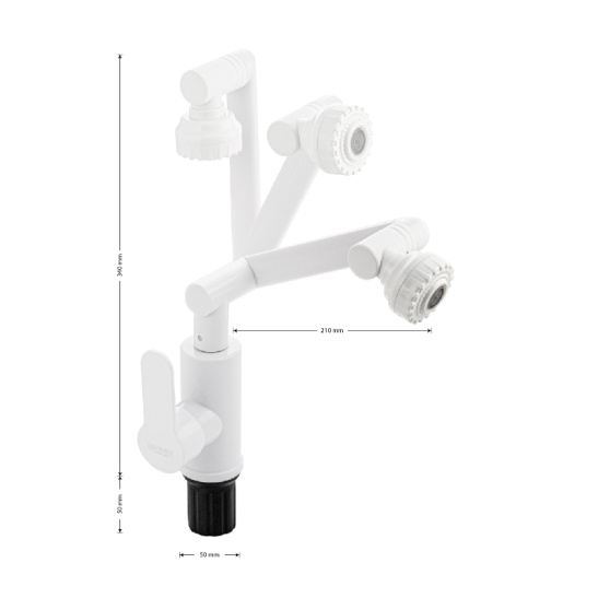 Смеситель для мойки однорычажный с высоким изливом, белый, 5904, BRIMIX, Санакс