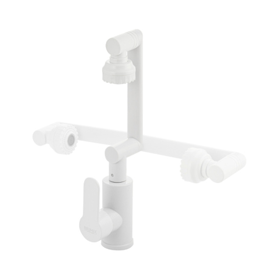 Смеситель для мойки однорычажный с высоким изливом, белый, 5904, BRIMIX, Санакс