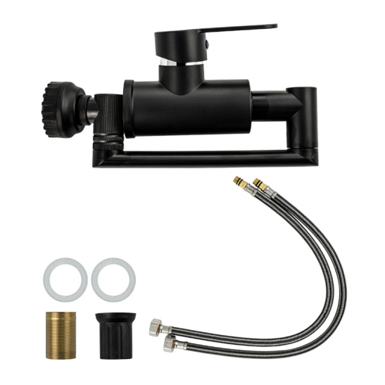 Смеситель для мойки однорычажный с высоким изливом, черный, 5903, BRIMIX, Санакс