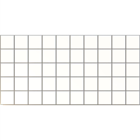 Панель ПВХ листовая стеновая 954x478x0,3 мм, плитка "Квадрат белый", Регул