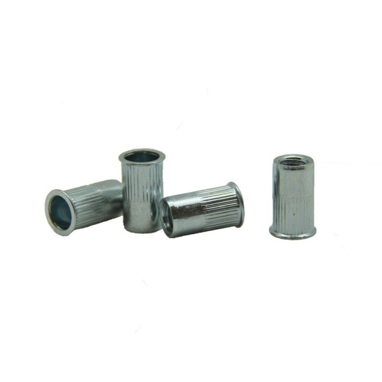 Гайка-заклепка М10 цилиндрический бортик с насечкой, цинк, (100 шт)