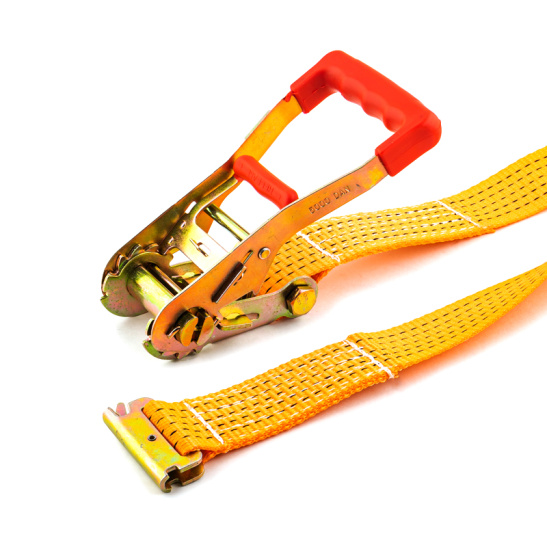 * Стяжка для ЕВРОФУРЫ "PRO" (50 мм., 5.0 м., 2.5/5 тн.) ремень крепления груза с рельсовым креплением крючки "ласточка" / "ласточкин хвост" ("TOP AUTO" С.Петербург) РКЕ55П