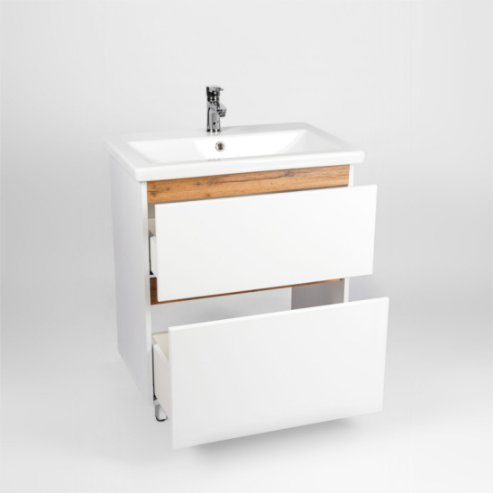 Комплект "Мальта 80 (арт. VMAL80CO-T2Y)" (тумба+умывальник COMO 80) 820x760x425 мм, пленка ПВХ, белый