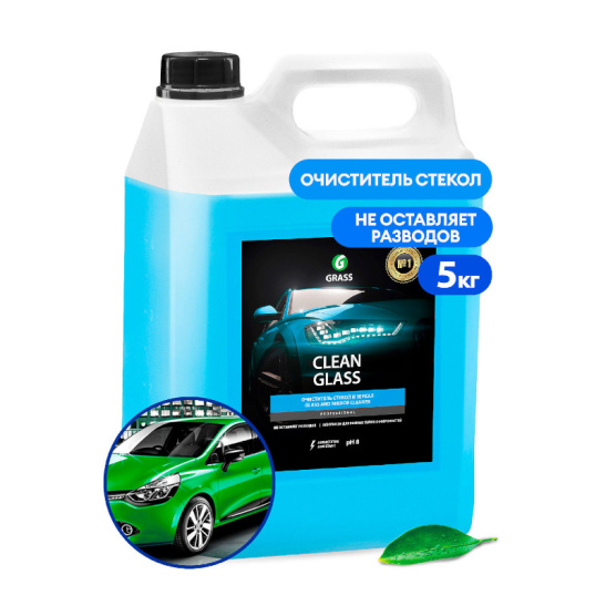 Очиститель стекол,зеркал и других поверхностей автомобиля (концентрат) «Clean Glass» 5 кг Грасс (Grass) 130101