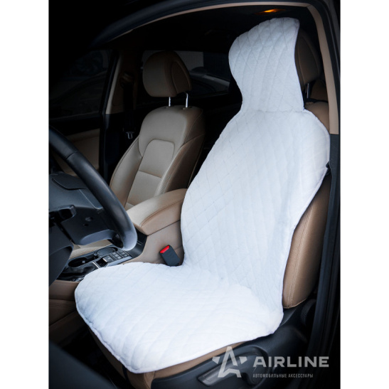 * Накидка на сиденье из искусственного меха, белая с коротким ворсом ("AIRLINE") (AFC-A-03)