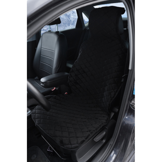 Накидка на сиденье из искусственного меха, черная с коротким ворсом ("AIRLINE") (AFC-A-04)