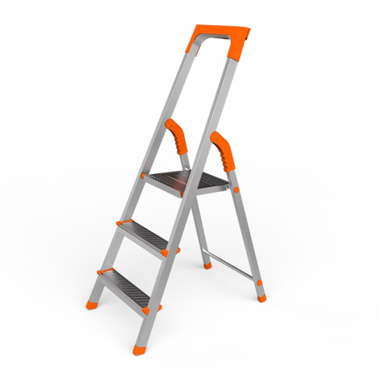Стремянка 3-х ступенчатая (2 ступени+площадка) стальная Европа САРАЙЛЫ-М, Россия ТУ 9693-002-51298946-2009