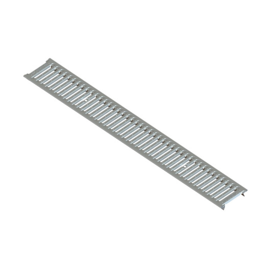 Решетка водоприемная стальная оцинкованная, DN100, L=1000 мм, щелевая, "Basic", Standartpark, арт. 20101-М