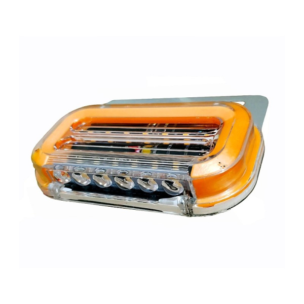 130-00-12 (SQ-7007-12) 59LED ФОНАРЬ ГАБАРИТНЫЙ (светодиодный, оранжевый, с неоновым маркерным светом, с нижней белой подсветкой, указатель поворота бегущий огонь) 12 В.