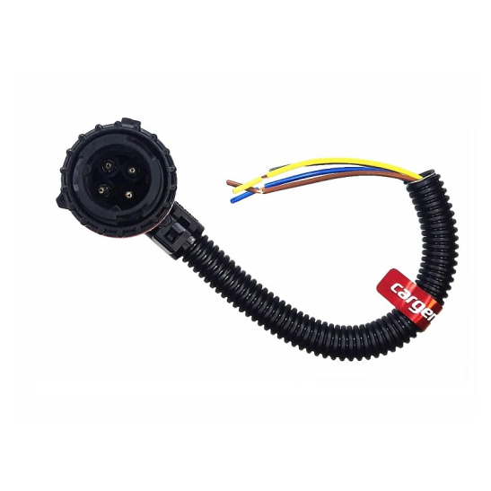 АХ-523-2 РАЗЪЕМ 1-967402-1 БАЙОНЕТ (ВИЛКА) 4-Х КОНТАКТНЫЙ, С УГЛОВЫМ АДАПТЕРОМ, ГЕРМЕТИЧНЫЙ, ДЛЯ А/М ГАЗ, КАМАЗ, MERCEDES, УАЗ, SCANIA, МАЗ, С ПРОВОДАМИ В ГОФРЕ