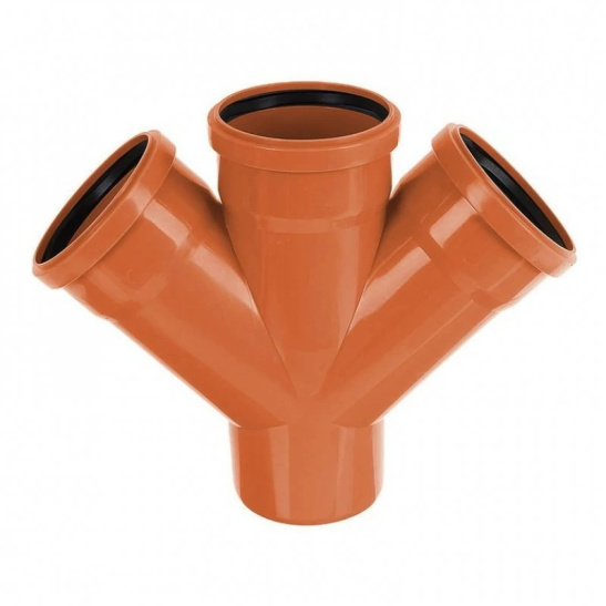 Крестовина одноплоскостная ПП для наружной канализации D=160х160х160 мм, угол 45°, Flextron, г. Москва, Россия