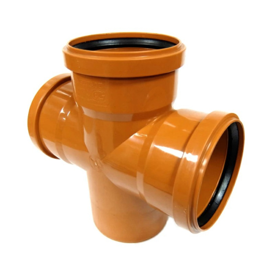 Крестовина одноплоскостная ПП для наружной канализации D=160х160х160 мм, угол 90°, Flextron, г. Москва, Россия