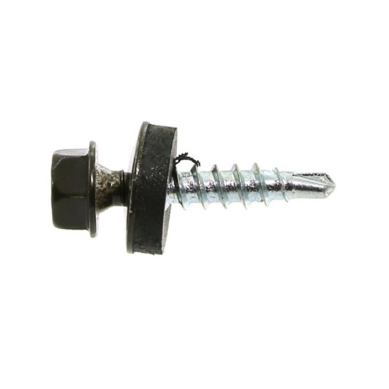 САМОРЕЗЫ ОКРАШ. RAL-8019 ДЛЯ КРОВЛИ 4,8*70 -100шт