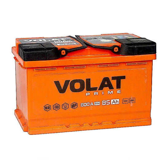 Аккумулятор 6СТ-85 R+ "Volat Prime" низкий, зал.,обр. поляр., (Волат) (Беларусь) 