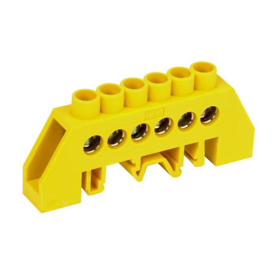 Шина PE "земля" в комбинированном DIN-изоляторе типа "Стойка" ШНИ-8х12-6-КС-Ж IEK (YNN10-812-6DP-K05)