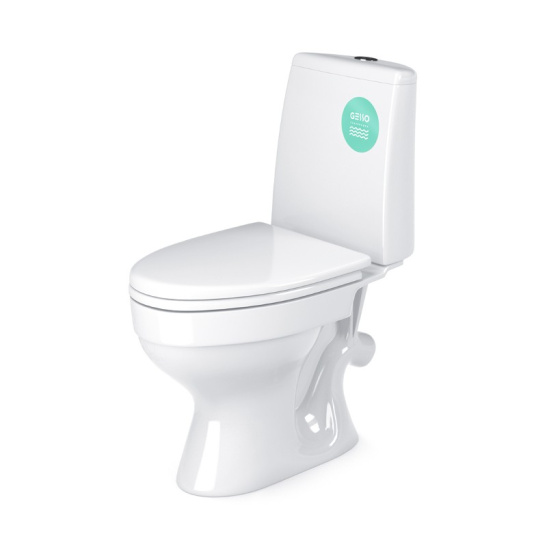 Унитаз-компакт GESSO Логос home de luxe, УТ-00017378, косой выпуск, двухрежимная арматура, нижний  подвод, сиденье полипропилен микролифт