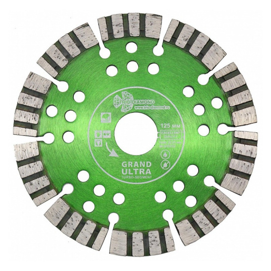 Диск алмазный отрезной Сегмент Турбо серия Grand hot press (125х22.23 мм) TRIO-DIAMOND GTS732