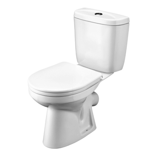 Унитаз-компакт Santek Анимо, 1WH302134, косой выпуск, двухрежимная арматура, нижний  подвод, сиденье дюропласт