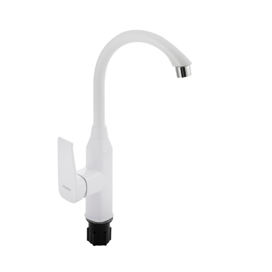 Смеситель для мойки однорычажный с высоким изливом, белый, 5925, BRIMIX, Санакс
