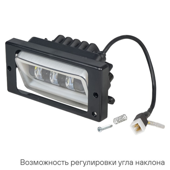 Фары светодиодные PRO (к-т 2 шт.), линзы (12/24В.) регулируемая световая граница, белый, ободок ДХО, IP67,  41Вт.  ВАЗ  2110, 2112, 2114, 2115,  КАМАЗ ("AIRLINE") ("ALED072") 