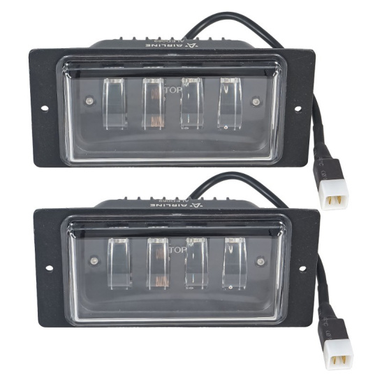 Фары светодиодные (к-т 2 шт.), линзы (12/24В.) четкая световая граница, белый, IP67, 36Вт. (ВАЗ  2110, 2112, 2114, 2115,  КАМАЗ ("AIRLINE") ("ALED069") 