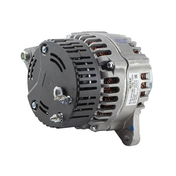 5122.3771-60 ГЕНЕРАТОР ГАЗ, УАЗ (двигатель УМЗ-4216) (одноручьевый шкив, ремень 13 мм.) 14 В 125 А (лиценз. ISKRA) "ELTRA"