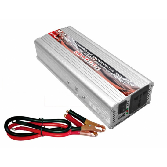 Преобразователь напряжения (24/220 В.) 1500 Вт. (пиковая 3000 Вт.) + USB ("AVS-1500W") ("AVS") (инвертор DC/AC) 24 в 220 (80325)