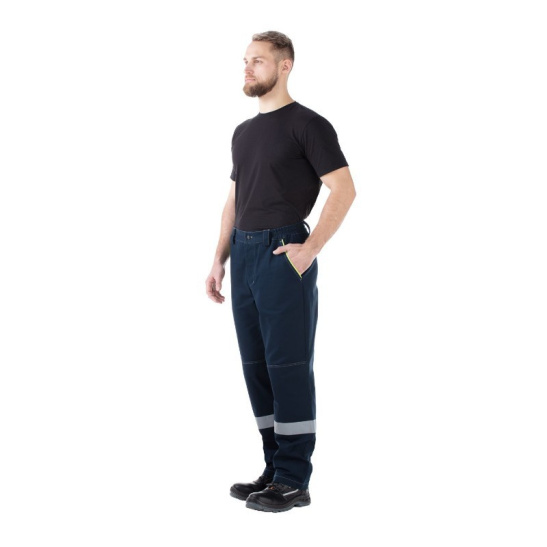 Костюм мужской "Джокер-комфорт", р. 64-66 (128-132) рост 5/6 (182-188), (куртка/брюки), темно-синий/желтый, с СОП