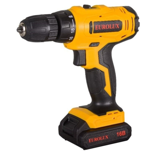ДРЕЛЬ-шуруповерт аккум-Li-ion 16В 2акк, 2-скор Eurolux  ДА-16/2Li 72/14/51