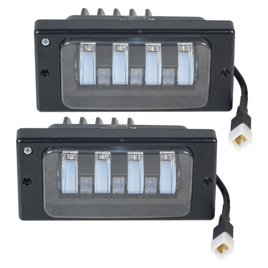 Фары светодиодные (к-т 2 шт.), линзы (12/24В.) регулируемая световая граница, белый, IP67, 63Вт. (ВАЗ  2110, 2112, 2114, 2115,  КАМАЗ ("AIRLINE") ("ALED070") 