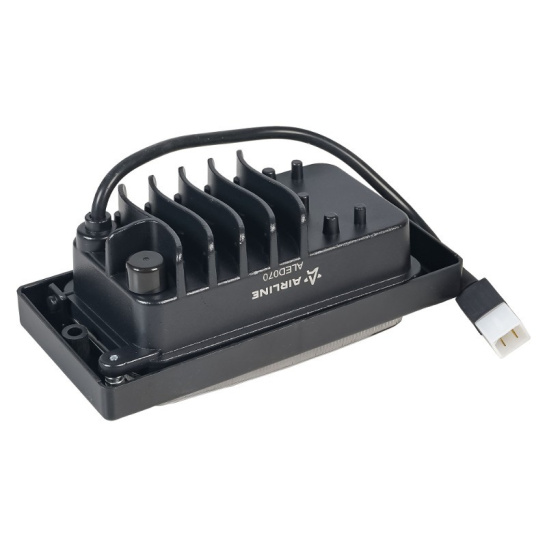 Фары светодиодные (к-т 2 шт.), линзы (12/24В.) регулируемая световая граница, белый, IP67, 63Вт. (ВАЗ  2110, 2112, 2114, 2115,  КАМАЗ ("AIRLINE") ("ALED070") 