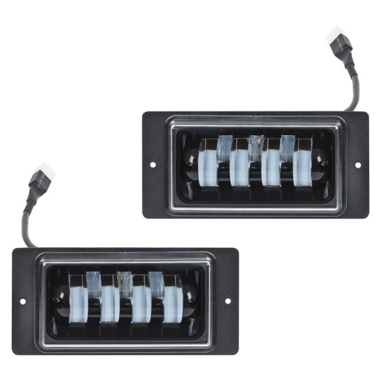 Фары светодиодные (к-т 2 шт.), линзы (12/24В.) четкая световая граница, белый, IP67, 48Вт. (ВАЗ  2110, 2112, 2114, 2115,  КАМАЗ ("AIRLINE") ("ALED068") 