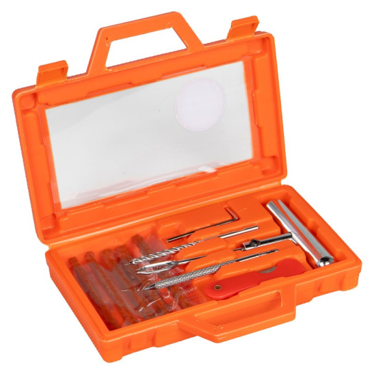 Набор (аптечка ATRK109) для ремонта бескамерных шин в кейсе ("AIRLINE") инструменты, жгуты, нож