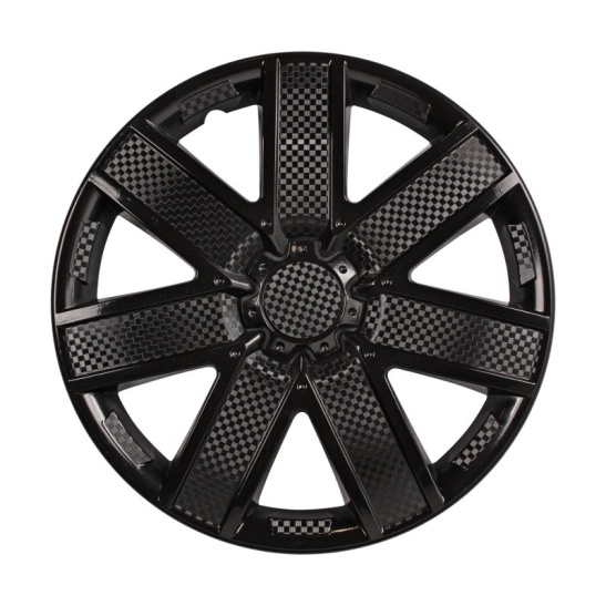 * Колпаки колесные (R13", 2 шт.) универсальные ("Гэлакси") черный глянец, карбон, к-т 2 шт. (на все модели а/м) "AIRLINE" с пруж. (AWCC-13-17)