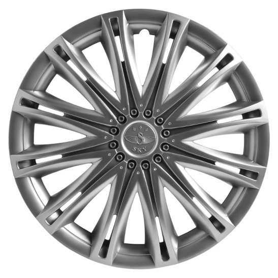 Колпаки колесные (R13", 2 шт.) универсальные ("Скай") серебристый, к-т 2 шт. (на все модели а/м) "AIRLINE" с пруж. (AWCC-13-11)