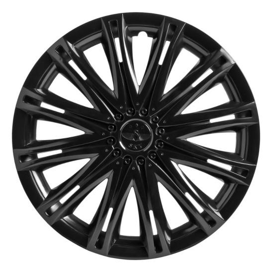 Колпаки колесные (R15", 2 шт.) универсальные ("Скай") черный глянец, к-т 2 шт. (на все модели а/м) "AIRLINE" с пруж. (AWCC-15-13)