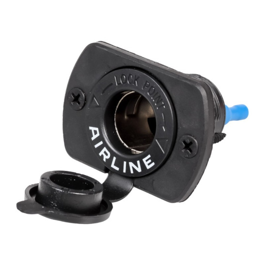 Розетка - гнездо прикуривателя (12/24В.) встраиваемая автомобильная, влагозащищенная, до 120 Вт. ("AIRLINE") AEBJ204