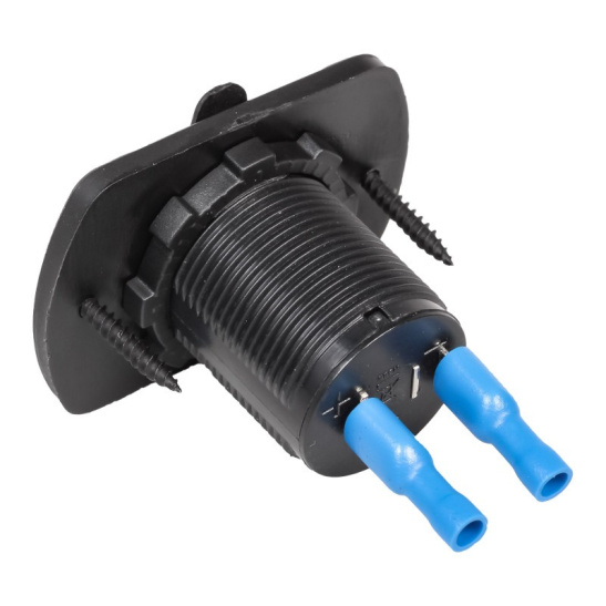 Розетка - гнездо прикуривателя (12/24В.) встраиваемая автомобильная, влагозащищенная, до 120 Вт. ("AIRLINE") AEBJ204