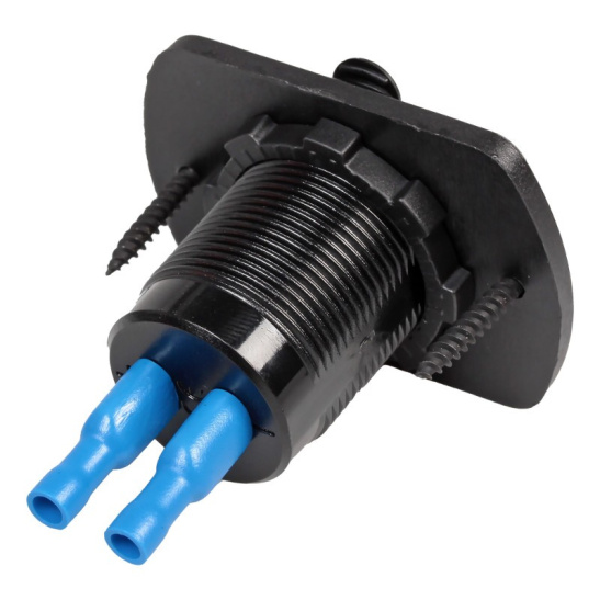 Розетка USB (12/24В.) встраиваемая автомобильная, влагозащищенная, c 2 портами зарядки (5В, 2.1А + 2.1А) ("AIRLINE") AEBJ205