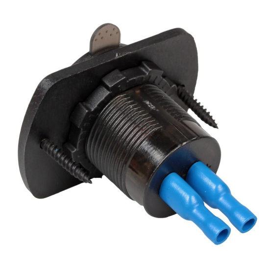 Розетка USB (12/24В.) встраиваемая автомобильная, влагозащищенная, с вольметром и 2 портами быстрой зарядки (5В, QC3.0 + Type-c PD) ("AIRLINE") AEBJ200