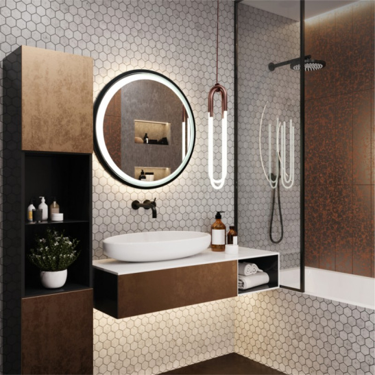 Зеркало "Манхэттен - лофт" 770 мм, с подсветкой, сенсорный выключатель, арт. LED-00002428, г. Нижний Новгород, Россия