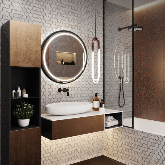 Зеркало "Манхэттен - лофт" 770 мм, с подсветкой, сенсорный выключатель, арт. LED-00002428, г. Нижний Новгород, Россия