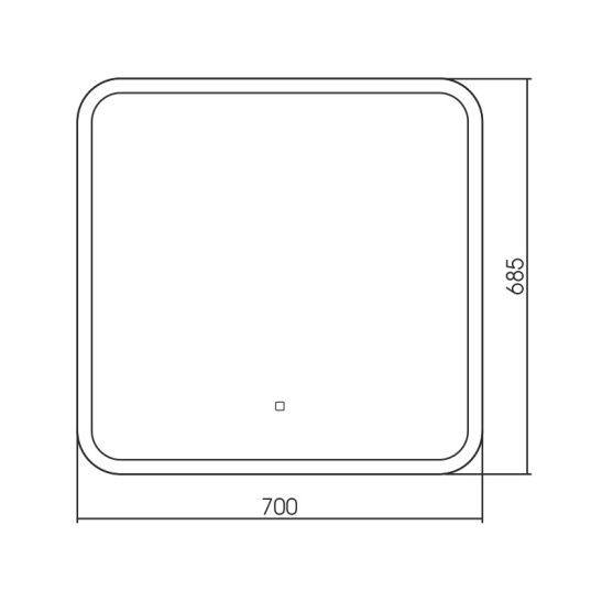 Зеркало "Stiv - Lite" 700x685 мм, с подсветкой, сенсорный выключатель, арт. LED-00002575, г. Нижний Новгород, Россия
